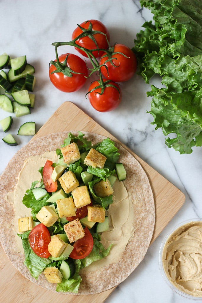 Crispy Tofu Hummus Wraps | Lunch Idea - Exploring Healthy Foods